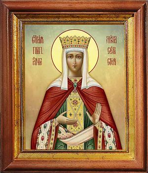 Икона Ангелины Сербской преподобной королевы в киоте | Размер 13х16 см | 40200-5 (10А2)