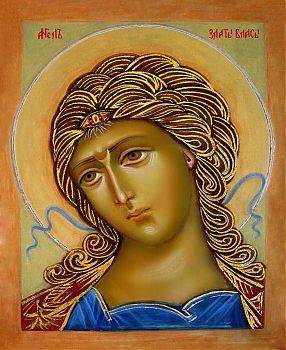 Икона Архангела Гавриила "Ангел Златые Власы", 04010 - Купить полиграфическую икону на холсте