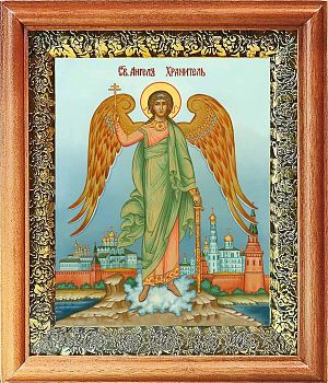 Икона Ангела Хранителя в киоте | Размер 13х16 см | 40200-8 (04001)