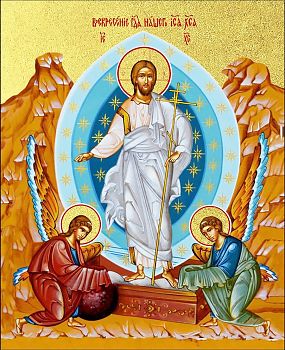Икона "Воскресения Христова" с золочением поталью, 05В5-УЛ