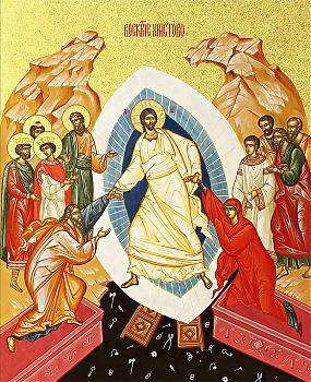 Икона "Воскресения Христова" с золочением поталью, 05В6-УЛ