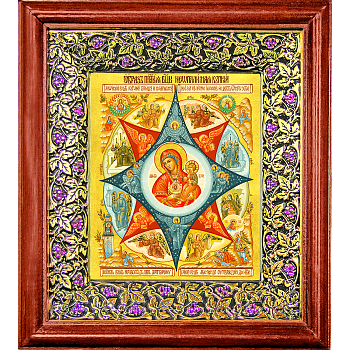 Пенал "Большой" с рамкой "Басма" со стразами "Виноград", 16103-10, под иконы "Софрино" 18 x 22 см