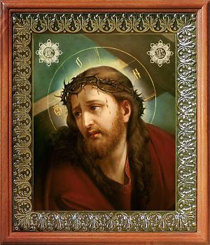 Икона Христос в терновом венце в киоте | Размер 13х16 см | 42003-8 (02016)