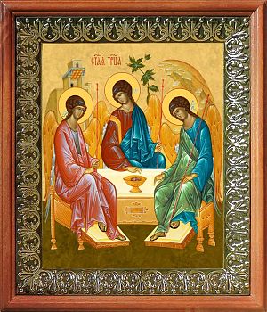 Икона Троица Ветхозаветная в киоте | Размер 13х16 см | 42003-8 (02Т1)