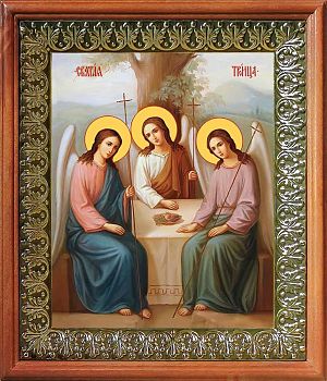 Икона Пресвятой Троицы в киоте | Размер 13х16 см | 42003-8 (02Т2)