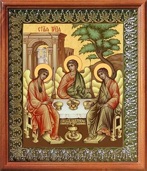 Икона Пресвятой Троицы в киоте | Размер 13х16 см | 42003-8 (02Т3)