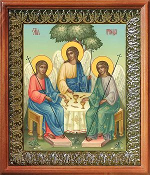 Икона Пресвятой Троицы в киоте | Размер 13х16 см | 42003-8 (02Т4)