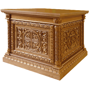 Облачение на престол красивое деревянное резное купить для православного храма