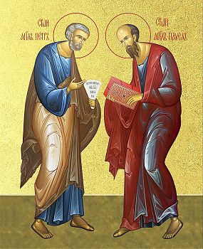 Икона "Петр и Павел", свв. апостолы с золочением поталью, 09083-УЛ