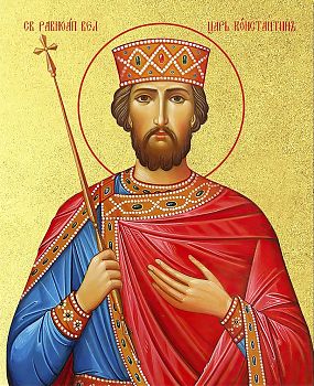 Икона "Константин", св. равноап. Царь, с золочением поталью, 09К1-УЛ