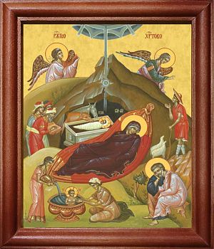 Икона Рождество Христово в киоте | Размер 13х16 см | 42003-22 (05Р2)