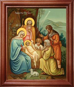 Икона Рождество Христово в киоте | Размер 13х16 см | 42003-22 (05Р6)