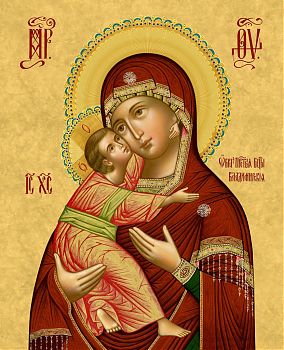 Икона Божией Матери "Владимирская", 03007 - Купить полиграфическую икону на холсте