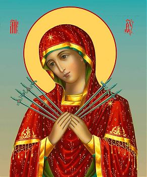 Икона Божией Матери "Семистрельная", 03С2 - Купить полиграфическую икону на холсте