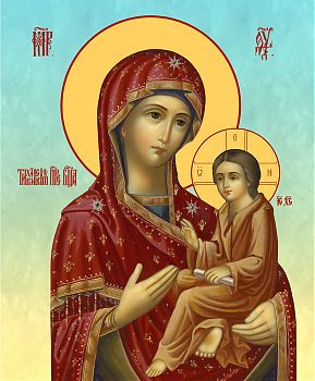 Икона Божией Матери "Тихвинская", 03Т1 - Купить полиграфическую икону на холсте