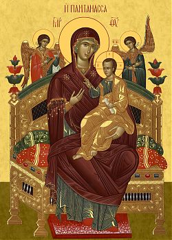 Икона Божией Матери "Всецарица", 03В6 - Купить полиграфическую икону на холсте