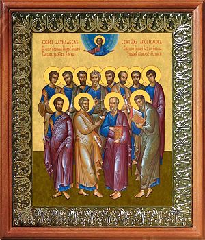 Икона собора двенадцати апостолов в киоте | Размер 13х16 см | 42003-8 (08СВ7)