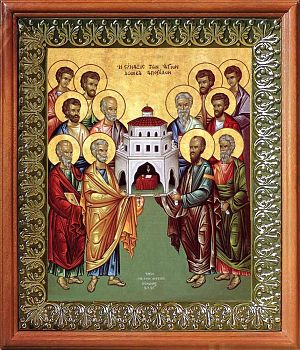 Икона собора двенадцати апостолов в киоте | Размер 13х16 см | 42003-8 (08СВ8)