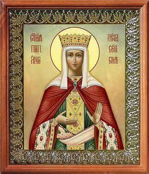 Икона Ангелины Сербской преподобной королевы в киоте | Размер 13х16 см | 42003-8 (10А2)