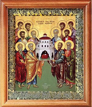 Икона собора двенадцати апостолов в киоте | Размер 13х16 см | 40200-8 (08СВ8)