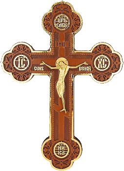 Крест с поталью, с бронзовым распятием, 17107