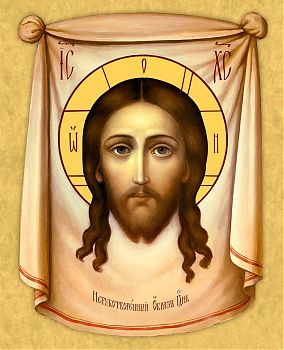 Икона Господа Иисуса Христа "Спас Нерукотворный", 02007 - Купить полиграфическую икону на холсте