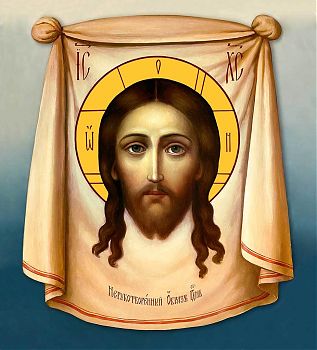 Икона Господа Иисуса Христа "Спас Нерукотворный", 02С3 - Купить полиграфическую икону на холсте