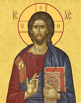 Икона Господа Иисуса Христа "Спаситель", 02С5 - Купить полиграфическую икону на холсте