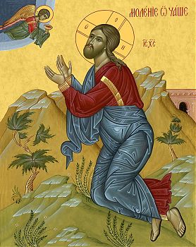 Икона Господа Иисуса Христа "Моление о чаше", 02С9 - Купить полиграфическую икону на холсте