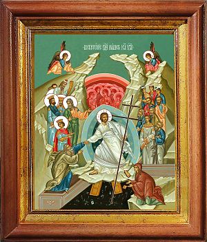 Икона Воскресение Христово в киоте | Размер 13х16 см | 40200-5 (05004)