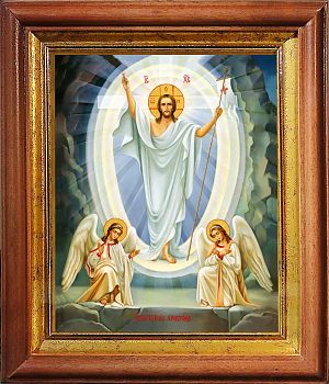 Икона Воскресение Христово в киоте | Размер 13х16 см | 40200-5 (05007)