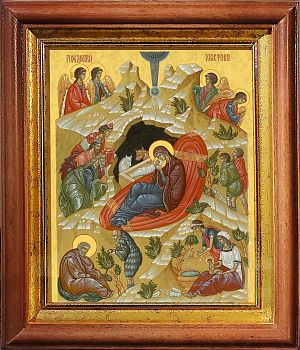 Икона Рождество Христово в киоте | Размер 13х16 см | 40200-5 (05Р1)