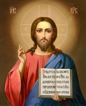 Икона Господа Иисуса Христа "Спаситель", 01004 - Купить полиграфическую икону на холсте