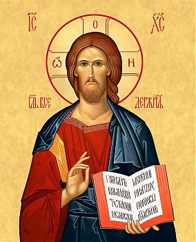 Икона Господа Иисуса Христа "Спаситель", 01010 - Купить полиграфическую икону на холсте