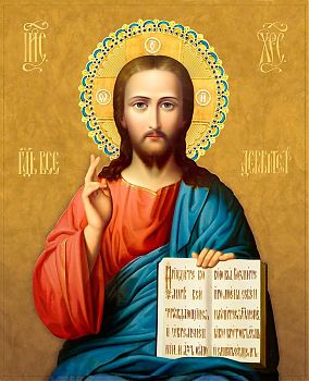 Икона Господа Иисуса Христа "Спаситель", 01С1 - Купить полиграфическую икону на холсте