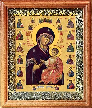 Икона Богоматери Иверская в киоте | Размер 13х16 см | 40200-8 (03031)
