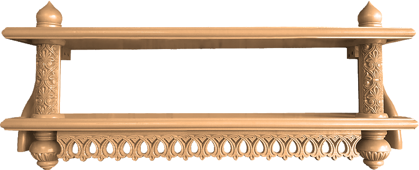 Иконная полка прямая двухъярусная "Низкая", 18111