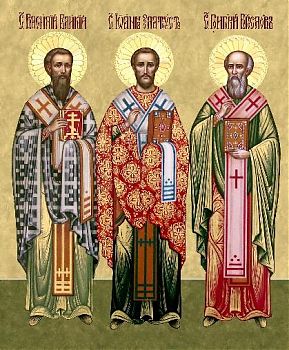 Купить Образ (икону). Василий, Иоанн и Григорий - три святителя, 09107. Печать на холсте