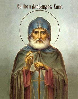 Икона святого Александра Свирского, преподобного, 09004 - Купить полиграфическую икону на холсте