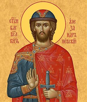 Икона святого Александра Невского, благоверного князя, 09А12 - Купить полиграфическую икону на холсте