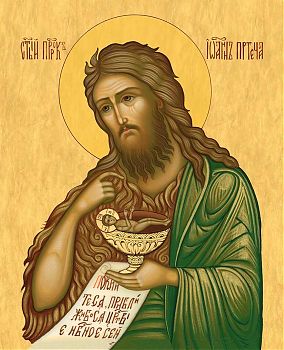 Икона святого Иоанна Пророка, Предтечи и Крестителя Господня, 09И17 - Купить полиграфическую икону на холсте