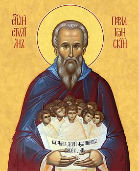Икона святого Стилиана Пафлагонского, преподобного, 09С5 - Купить полиграфическую икону на холсте