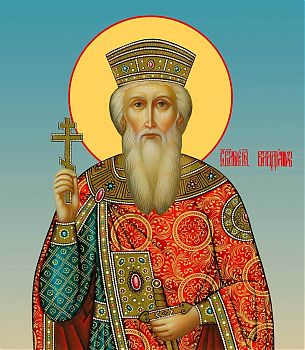 Икона святого Владимира, равноапостольного князя, 09В3 - Купить полиграфическую икону на холсте