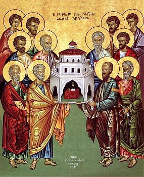 Собор славных и всехвальных 12-ти апостолов, 08СВ8, иконы на холсте - новый каталог