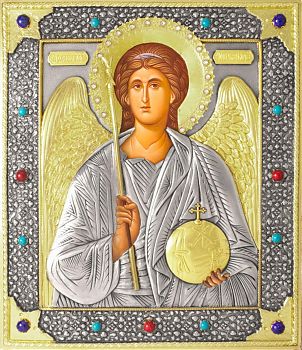 Икона Святого Архангела Михаила в посеребренной ризе (окладе), Р-244.7