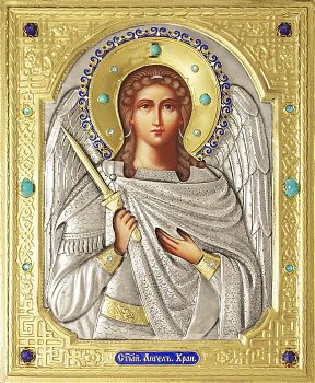 Икона Святого Ангела Хранителя в посеребренной ризе (окладе), Р-212.7