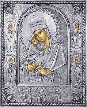 Икона Божией Матери "Почаевская" в посеребренной ризе (окладе), Р-126