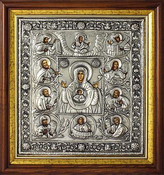 Икона Божией Матери "Курская-Коренная" в посеребренной ризе (окладе), Р-217К