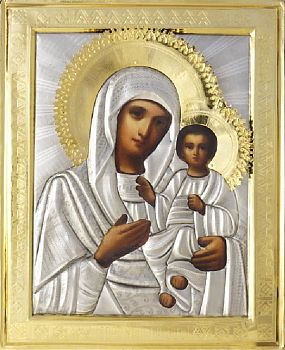 Икона Божией Матери "Иверская" в посеребренной ризе (окладе), Р-224.7