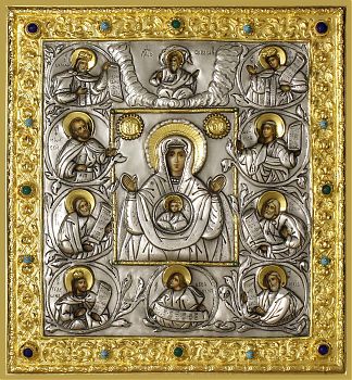 Икона Божией Матери "Курская-Коренная" в посеребренной ризе (окладе), Р-217.7